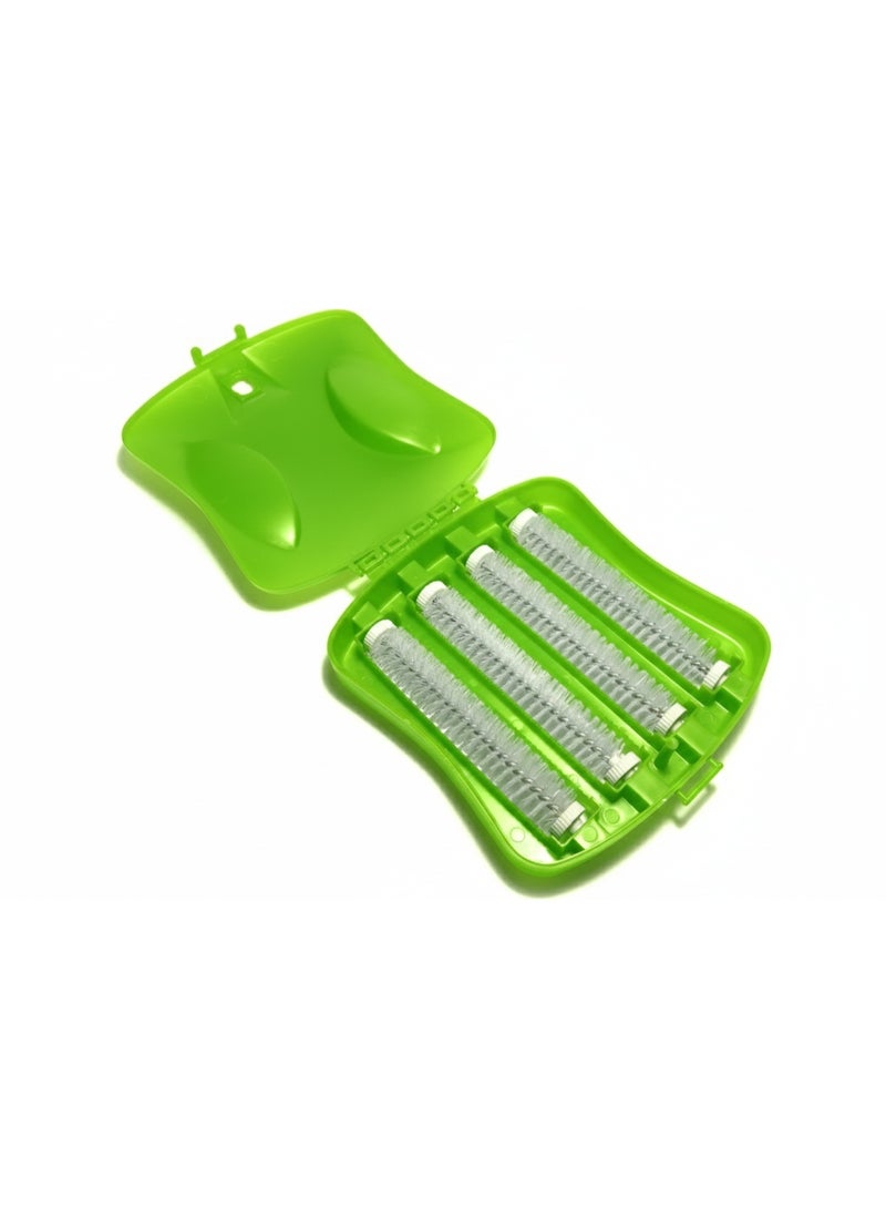 فرشاة تنظيف السجاد اليدوية بـ 4 رولات، كنس ولمّ الغبار والفتات مع خزان مدمج، منظف يدوي متعدد الاستخدامات للكنب، الطاولات، السجاد، وفرش السيارات - Image 2